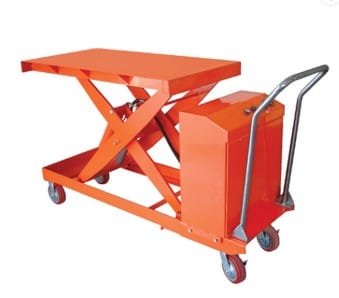 Battery scissor lift table