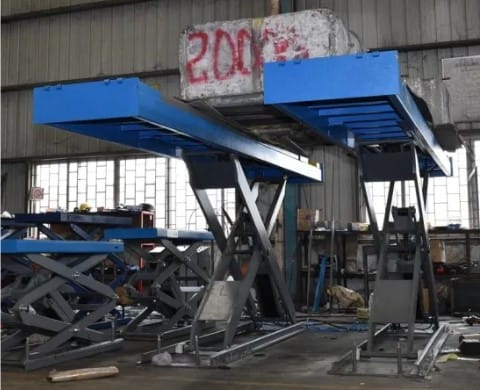 Double scissor lift table