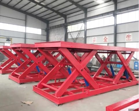 Stationary double scissor lift