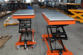 manual scissor lift with roller